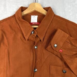 VTG SIGNUM Rust ButtonUp Shirt B&T XXL Viscose Skull Button Overshirt Limited Ed